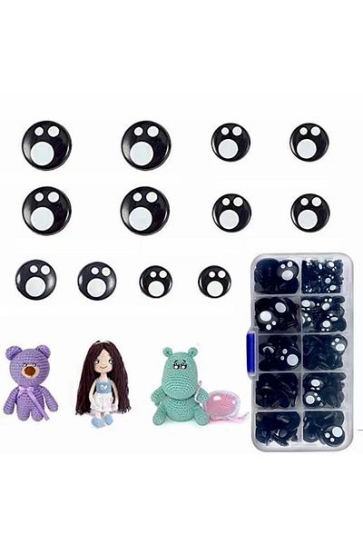 Choice 100Pcs/Box 8-16mm Doll Eyes Cartoon Safety Eyes for Handmade Eyes Doll for Bear Craft Stuffed Toy...