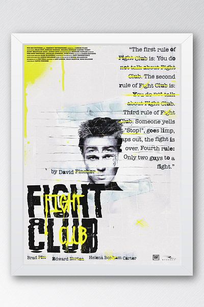 Saturn Ζωγραφική με κορνίζα Fight Club - Ζωγραφική αφίσας ταινίας Fight Club