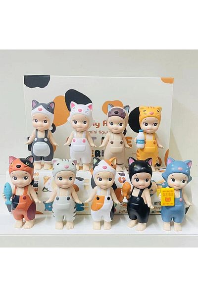 Choice 9pcs 1 Set 9pcs/set Sonny Angel Blind Box Cat Life Serise Mini Cat Action Figures Toys Ornaments Dol