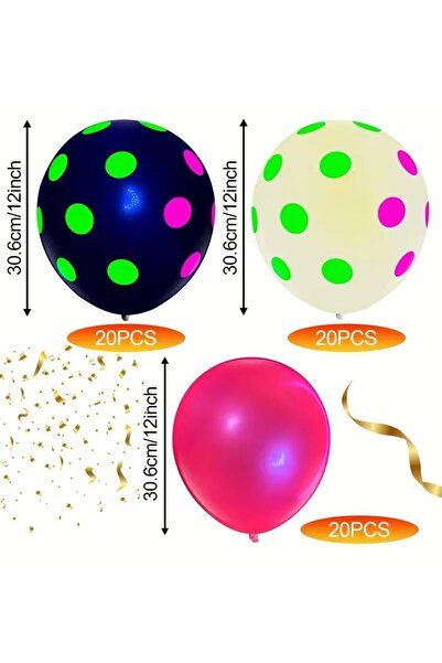 Choice 12 بوصة 60 قطعة 60 قطعة بالونات نيون متوهجة للحفلات بالأشعة فوق البنفس...