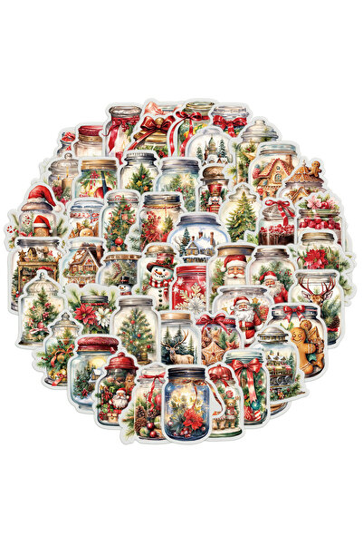 Choice 50 قطعة من 50 زجاجة عيد الميلاد ملصقات كرتونية رائعة لعيد الميلاد كتيب...