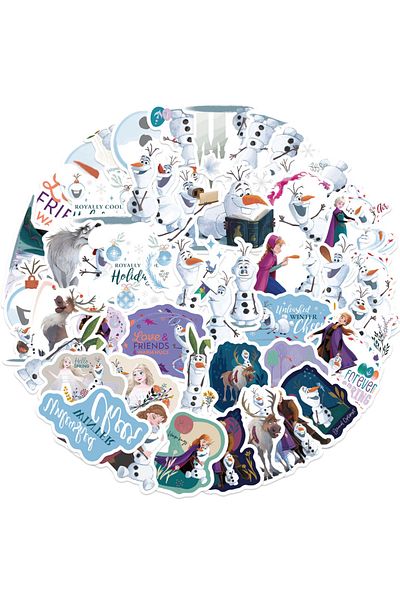 Choice 50pcs 50pcs Disney Frozen Olaf Movie Stickers Anime Decal Skateboard Laptop Motorcycle Cute Kawaii C