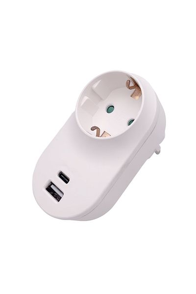 Choice 1pc European Power, 1/2pcs Standard Multi-functional Wall Plug, A Usb And Type-c Interface, 2-hole G