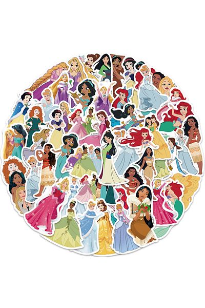 Choice 50pcs 50pcs Disney Princess Movie Stickers Anime Decal Diy Skateboard Laptop Motorcycle Cool Cute Ka