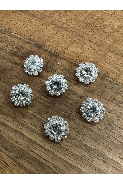T.T POLNET BUTTON Taşlı Düğme Bluz Düğmesi Çiçek Model 6 lı