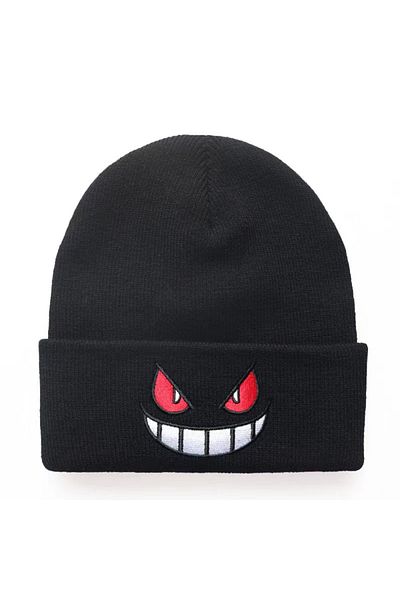 Choice Black Cartoon Embroidered Beanies Popular American Anime Cartoon Embroidered Knitted Autumn Winter W