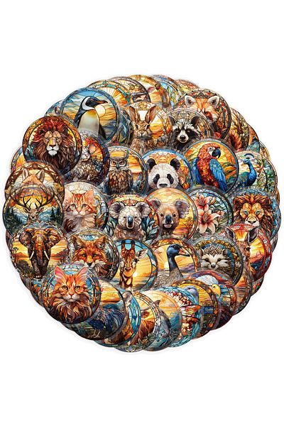 Choice 50pcs 50pcs Cartoon Color Glass Mixed Animals Sticker Diy Phone Laptop Luggage Skateboard Graffiti P