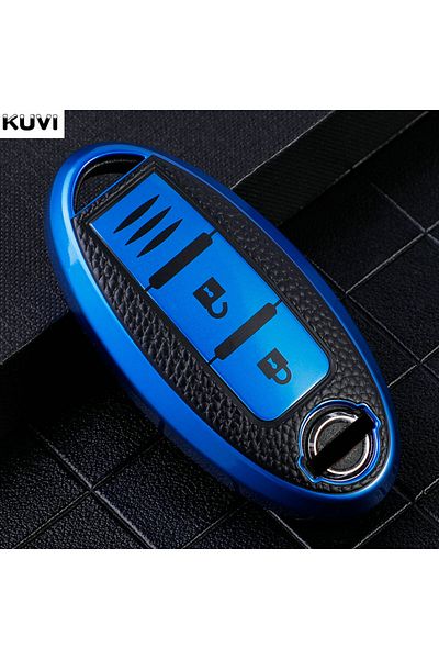 Choice A Blue Leather Tpu Car Key Case Cover Shell For Nissan Qashqai X-trail T32 T31 Juke J10 J11 Kicks Ti