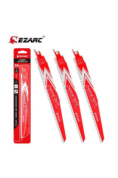 EZARC 225mm 9inch Multipurpose Cutting 3pcs Carbide Reciprocating Saw Blade Endurance For Hard Wood