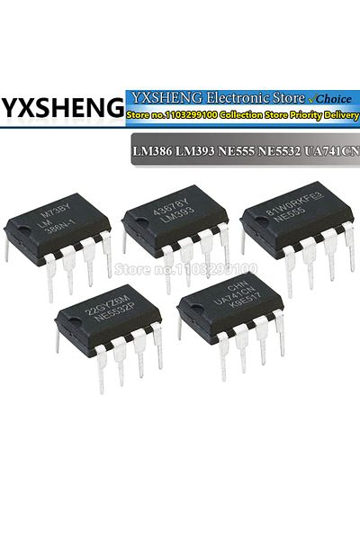 Choice 85 قطعة/المجموعة من مجموعة الدوائر المتكاملة DIP IC NE555 NE5532 LM324N LM393P UA741CN PC817 LM35...