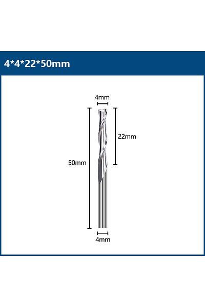 Choice 4x4x22x50mm Xcan Flat End Mill 4-12mm Shank 2 Flute Spiral Milling Cutter Cnc Router Bit Wood Engrav