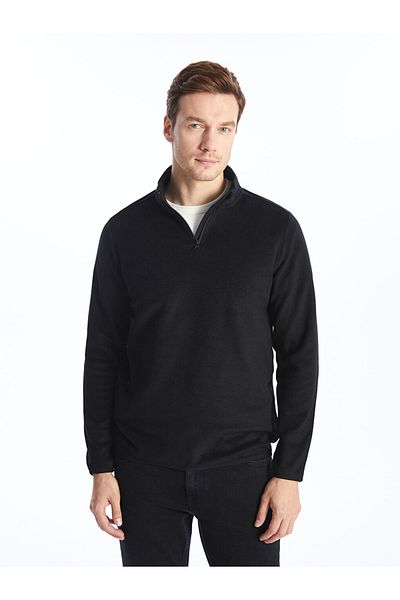 LC Waikiki Stand Collar Long Sleeve Fleece Men's Sweatshirt