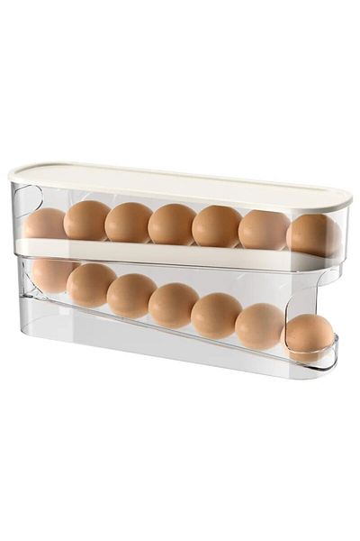 Choice Slide Type Egg Carton Double Automatic Egg Roller Refrigerator Side Door Egg Storage Kitchen Coun...