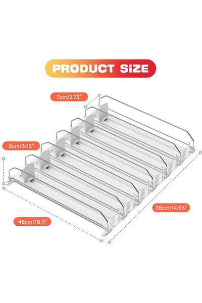 Choice1 Soda Can Dispenser with Automatic Pusher Glide-Holds 6 Rows Canned Food Storage Rack For Kitchen ...