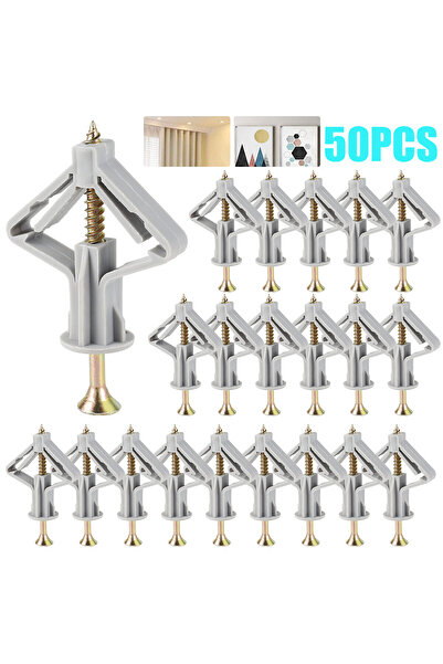 Choice 50 قطعة من مثبتات ألواح الجبس المضادة للدوران، مجموعة تثبيتات الحوائط ...