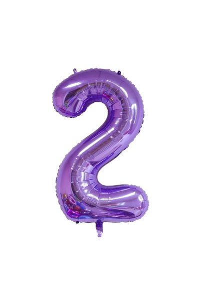 Choice بالونات رقم 2 أرجوانية مقاس 32 بوصة، قطعة واحدة، بالونات أرقام 0 1 2 3...