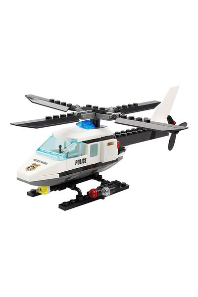 Choice No Box Huiqibao 102pcs City Police Helicopter Model Building Blocks Set With 1 Figure Bricks Educati