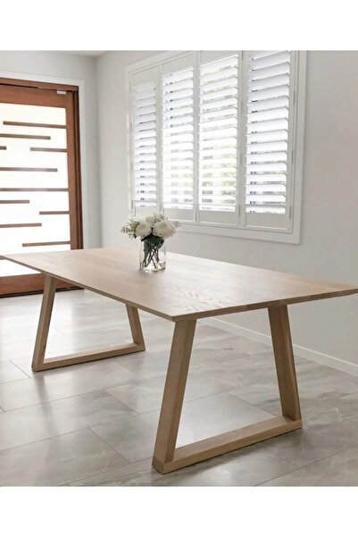 HFAY Ahşap Büyük Yemek Masası Sadece Masa Çam Vernikli 140x80