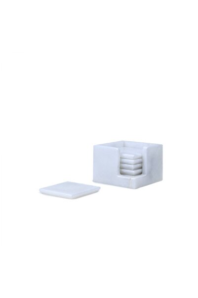 Efendioğlu Design Beyaz Mermer Bardak Altlığı Takımı