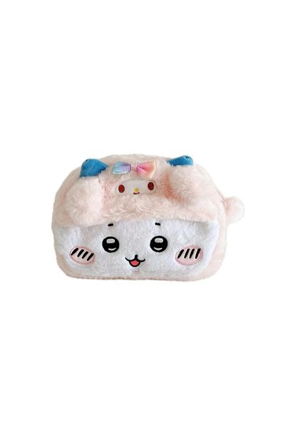 Choice Pink Chiikawa Pencil Case Ins Style Cute Plush Bag For Teenage Students Holding Makeup Bag Zipper Pe