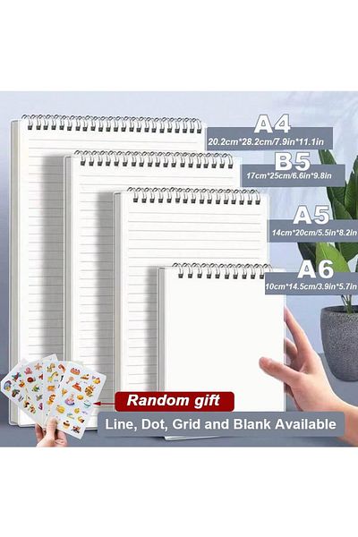 Choice دفتر ملاحظات A5 Line A5 Up Coil Line Grid Blank Dot Inner 80 ورقة 160 صفحة دفتر ملاحظات حلزوني مع ورق Pp Co