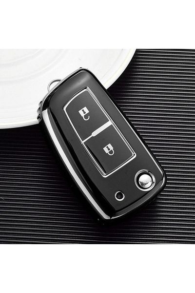 Choice Se Rc02 2 Keys Black Tpu Car Folding Key Case Cover Shell For Nissan X-trail Qashqai J11 Juke Murano