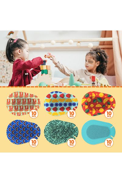 Choice 60 قطعة من رقعة العين المرنة الجديدة المكونة من 6 ألوان للأطفال والبالغين لعلاج الحول والكسل الطبي للعين