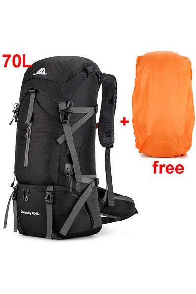 Choice 70L Black 70L Nylon Camping Backpack Travel Bag With Rain Cover Outdoor Hiking Daypack Mountaineerin