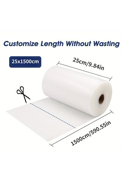 Choice 25x1500cm Kitchen Food Vacuum Sealer Bag Sous Vide Storage Bags For Vacuum Packaging 12/15/20/25/28c