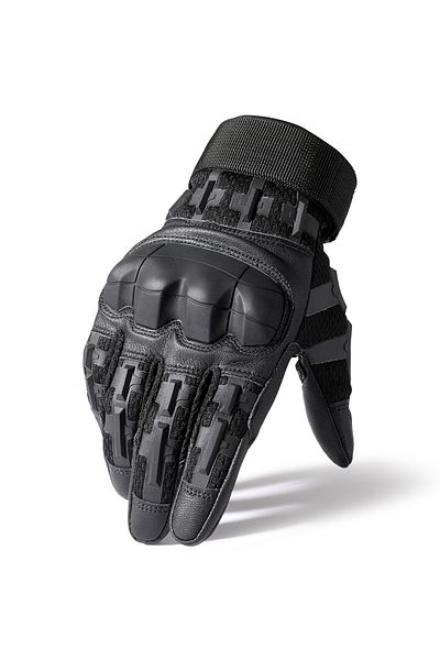 macogear XL Black PU Leather Full Finger Tactical Touch Screen Gloves Hiking Cycling Training Climbing Airsof