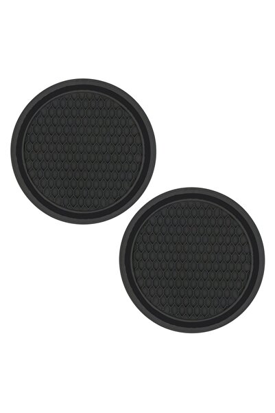 Choice قطعتان من قواعد أكواب السيارة السوداء، ناعمة ومدمجة، مانعة للانزلاق، م...