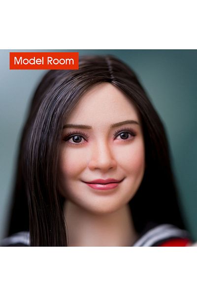 Choice FX10 1/6 Scale Angelababy Head Sculpt Black Long Hair Asian Female Head Carving Model Fit 12'' So...