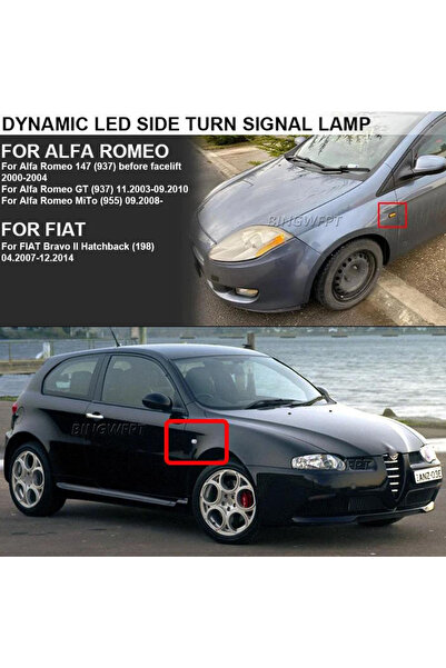 Choice ضوء إشارة الانعطاف LED الوامض المتسلسل لسيارة ألفا روميو ميتو 147 GT 147 قبل...