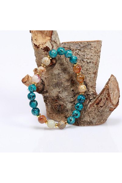 Taş Sandığı Agate and Jade Stone Bracelet - 8 mm