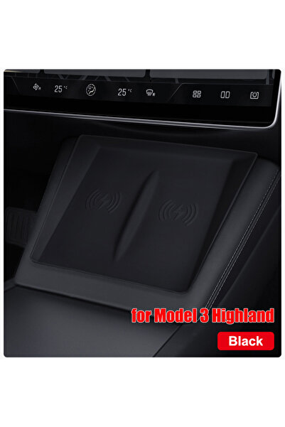 ZUIMI أسود اللون، مناسب لسيارة تسلا موديل 3+ هايلاند 2024، قاعدة شحن لاسلكي ل...
