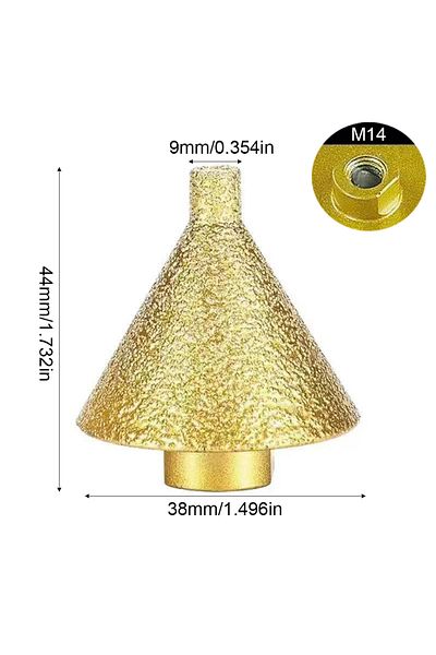 Choice M14 38mm 1pc Diamond Chamfering Machine M10/m14 Handle Multifunctional Stone Hole Drilling Polishing