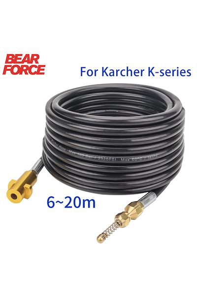 BEAR FORCE 10 Meters 2320psi 160bar High Pressure Washer Sewer Drain Water Cleaning Hose Pipe Cleaner for Ka...