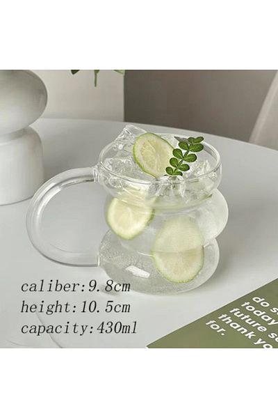 Choice 301-400ml A With Handle 350/400ml Clear Heat Resistant Glass Coffee Mug Glass Latte Cup Milk Water C