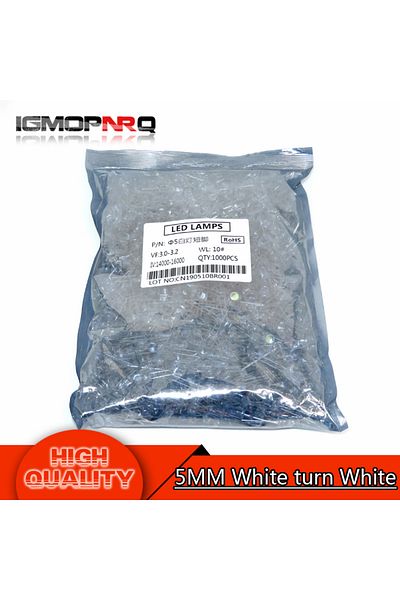 Choice White Turn White 1000pcs Blue Green Red Yellow White Orange 5mm Led Light-emitting Diodes