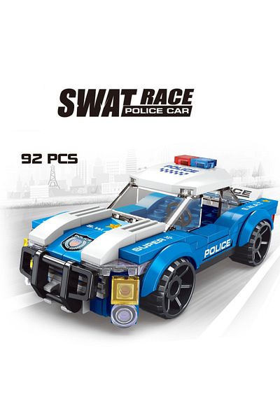Choice Police Car City Police Helicopter Car Plane Building Blocks Moc Classic Aircraft Model Assemble Bric