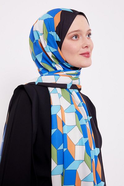 Levidor Black Geometric Pattern Club Shawl