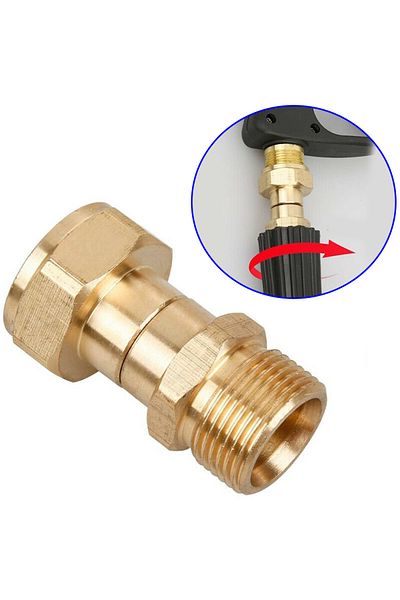 Choice Brass High Pressure Washer Swivel Joint Connector Hose Fitting M22 14mm Thread 360 Degree Rotatio...