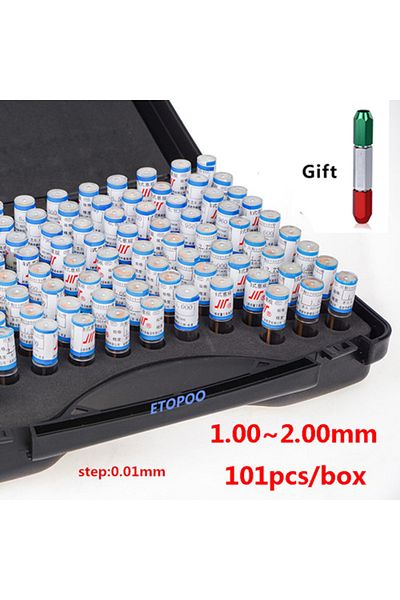 ETOPOO 1.00-2.00mm 101pcs 51/101pcs Step 0.01mm Precision Steel Pin Gauge 1.00-2.00mm 0.5-1mm Smooth Plug G