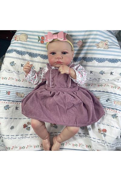 MRB Vinyl Body Doll Doll B 50cm Adorable Reborn Baby Dolls Loulou Twins Girl Lifelike Silicone Vinyl New