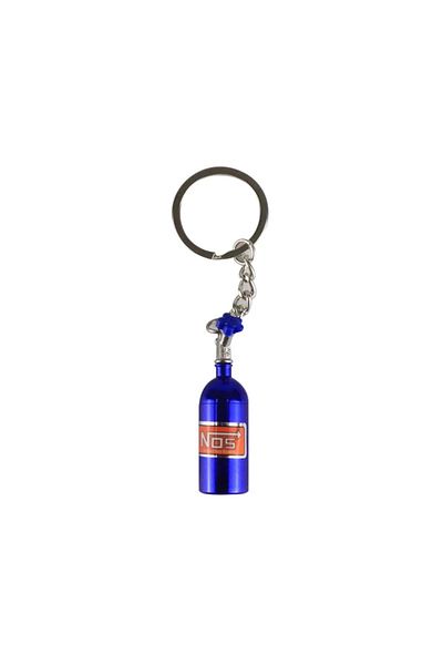 Choice Blue Hot Sale Creative Mini Nos Nitrogen Bottle Keychain 7 Colors Pill Box Storage Key Ring Car Hand