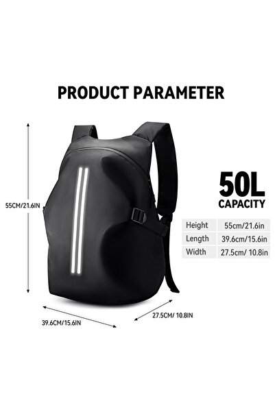 Choice حقيبة ظهر كبيرة متعددة الوظائف للدراجات النارية بسعة 50 لترًا باللون ا...