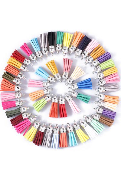 Choice 100pcs Mixed Color Mixed Color Mini Tassels Korean Velvet Fringed Leather Tassel Pendant Diy Crafts