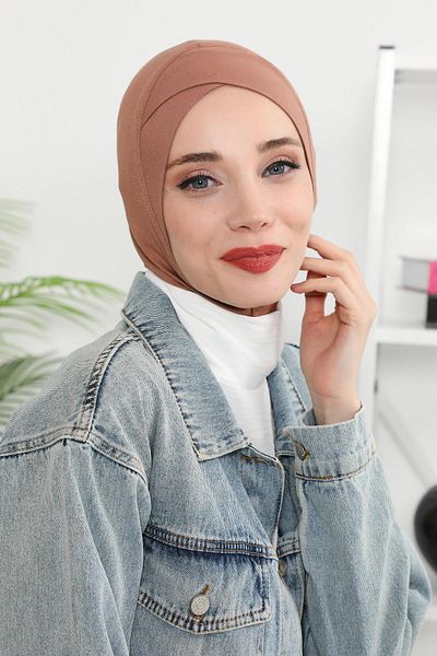 Aisha's Design قبعة من القطن الممشط مع تفاصيل متقاطعة في الأمام، tb-4، tb-4