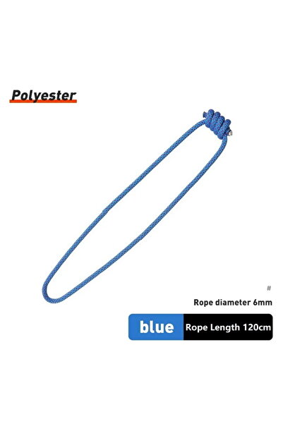 Choice حبل من البوليستر الأزرق بقطر 6 مم، حبل ملحق بطول 120 سم، مصنوع من البو...