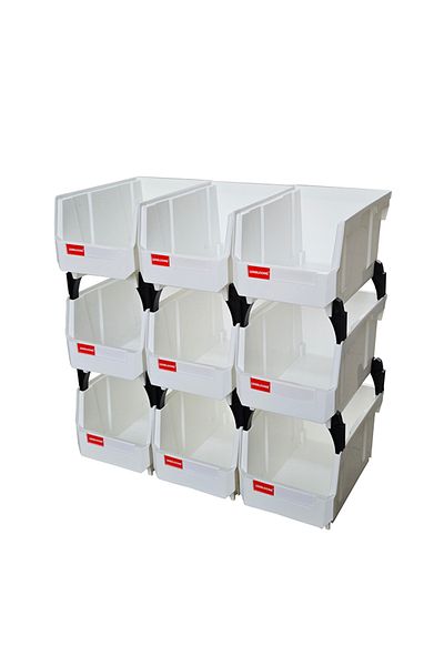 Choice White 9pcs V2 White Color 200*130*110mm Workshop Goods Shelves Organizer Bin Stackable Multi Tools O